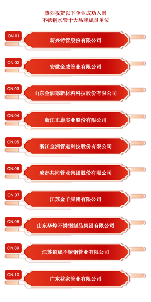 开云体育 开云官网正式揭晓！2023年度不锈钢水管十大品牌重磅公示(图2)