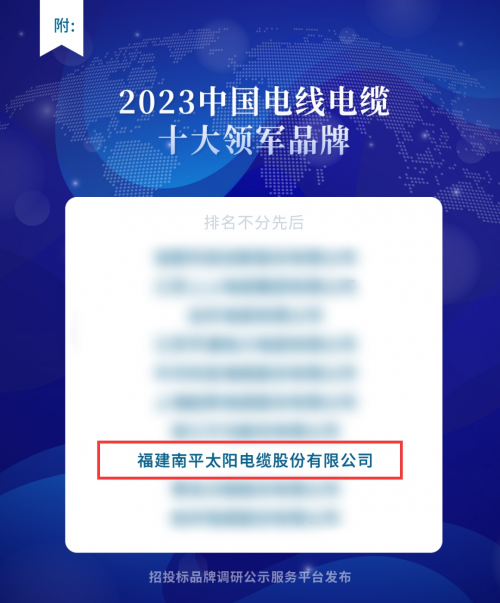 实至名归！太阳电缆荣登“202开云体育 Kaiyun.com 官网入口3中国电线电缆十大领军品牌“宝座(图2)