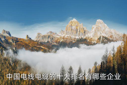 电缆排名中国电线电缆的十大排名有哪开云体育 Kaiyun.com 官网入口些企业(图1)