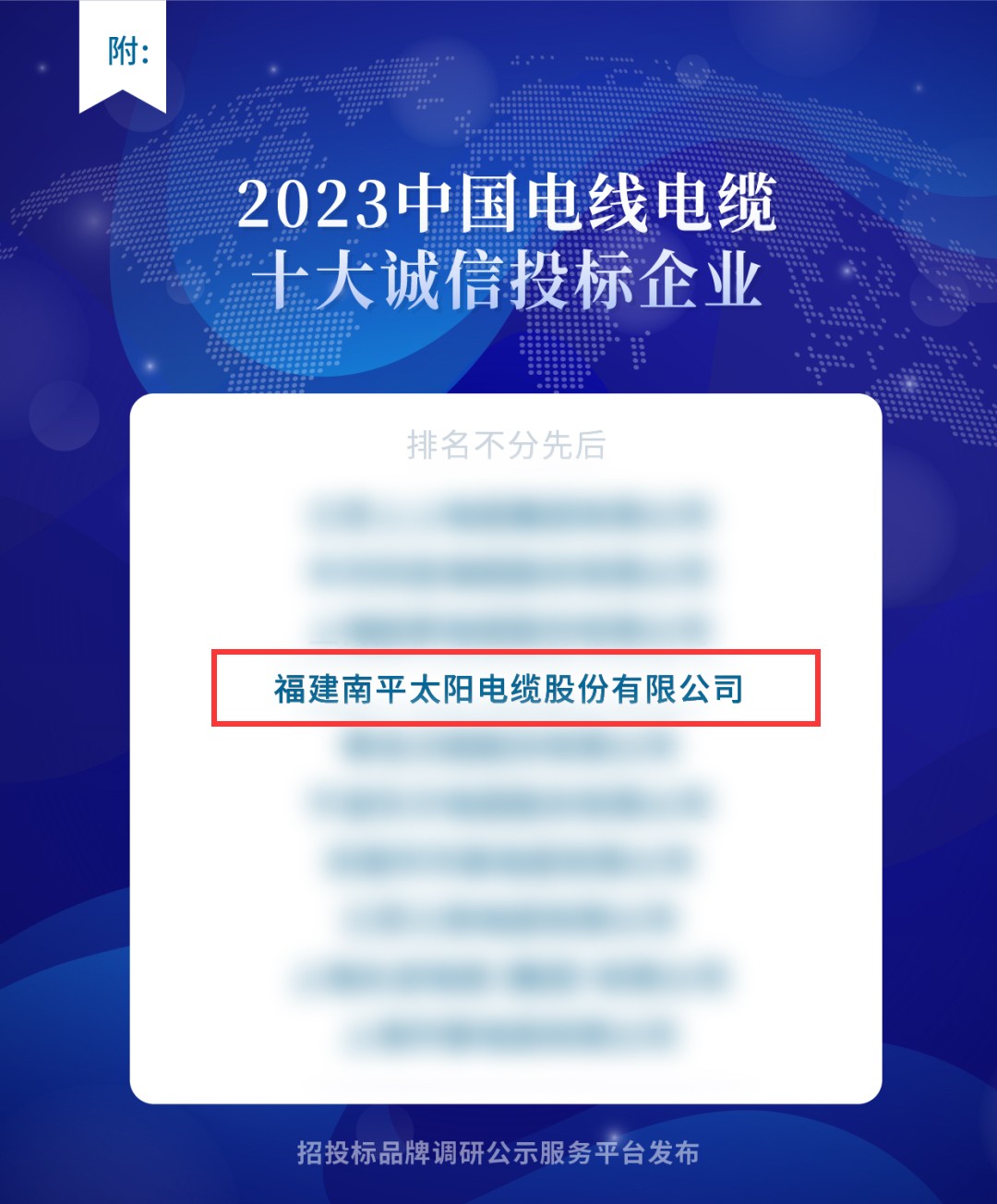 20开云体育 Kaiyun.com 官网入口23年中国电线电缆行业十大诚信投标企业揭晓太阳电缆上榜！(图2)
